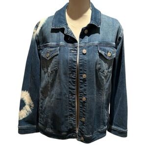 NWT! Chico’s classic jacket and tie-dyed denim with reverse tie-dye size 3
